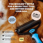 MalsiPree Dog Brush for Shedding - 2 in 1 Undercoat Rake Deshedding Tool for Medium to Large Double-Coated Dog Grooming - Pet Dematting Comb - Pet Deshedder (Blue)