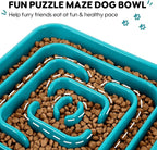 TOBYTO Slow Feeder Dog Bowls for Large Medium Breed, Anti-Choking Pet Slow Feeding Food Bowl, Non Slip Maze Puzzle Dog Feeder Bowl Prevent Bloating,Dark Green
