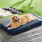 BFPETHOME Outdoor Dog Beds for Large Dogs, Waterproof Dog Bed for Medium, Large, Extra Large Dogs, Orthopedic Dog Bed with Removable Washable Cover, Egg Crate Foam Pet Bed Mat. (47 x 29 in, Navy)