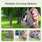 Cat Backpack Carrier for Large Cats, Expandable Cat Bubble Backpack, Dog Carriers for Small Medium Dogs, Airline Approved Pet Carrier for Travel Hiking Outdoor(Khaki)