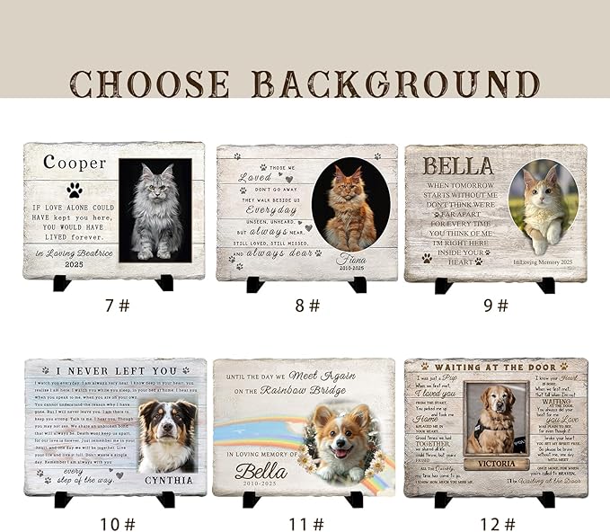 Personalized Pet Memorial Stone, Custom Dog Memorial Gifts for Loss of Dog with Photo Name Date, Dog Remembrance Gift, Loss of Dog Sympathy Gift for Dog Cat Lovers (Quote 4)