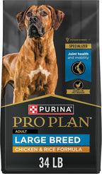 Purina Pro Plan High Protein, Digestive Health Large Breed Dog Food Dry, Chicken and Rice Formula - 34 lb. Bag
