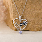 Birthstone Veterinary Stethoscope Necklace 925 Sterling Silver Nurse Vet Pendant with Dog Paw Nurse Jewelry Gifts for Veterinarian Nurse Women Veterinarian Gifts