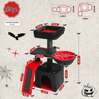 PETEPELA Gothic Cat Tree Tower for Indoor Cats, 31.5'' Small Cat Tower Condo with Sisal Scratching Ramp, Cozy Hammock and Removable Flower Cat Bed Perch for Kittens, Black