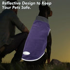 cyeollo 2 Pack Fleece Dog Sweater Pullover Sweatshirt Reflective Lightweight Dog Clothes for Large Dogs Girl Pet Apparel Purple, Grey, XXXL