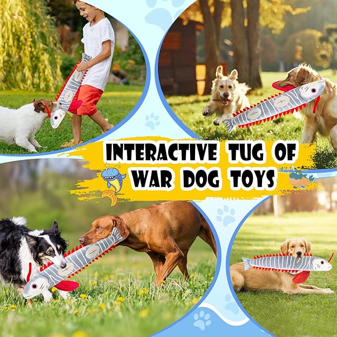 Interactive Dog Toys for Small,Medium and Large Breeds-Squeaky Tug Toy with Soft Fabric-Best Dog Boredom Toys to Keep Them Busy