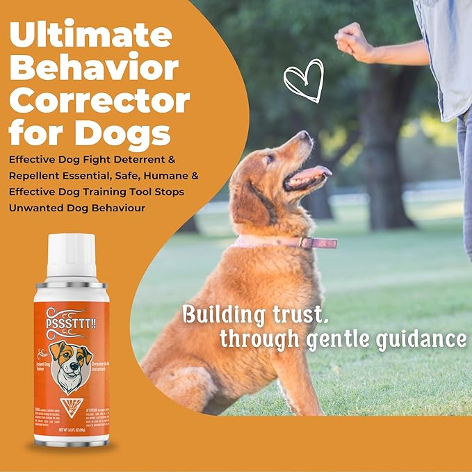 PSSSTTT Spray for Dogs 3.5 FL OZ (99g) - Effective Behavior Training for Dogs, Dog Corrector Fight Deterrent - Safe & Humane, Air Spray for Dogs, Air Horn for Dogs Training