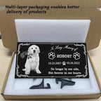 Dog Headstone, Memorial Stone,Black Granite Memorial Garden Stone Engraved with Photo,Pet Headstones Personalized Pet Memorial Stones for Dog,Cat Tombstone (Dog Memorial Stone)