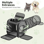 Pawtners Cat Carrier Backpacks Expandable Cat Backpack with Breathable Mesh, Pet Carrier Backpack for Cats Small Dogs Puppies Up to 18 Lbs, Dog Carrier Backpack for Travel Hiking Camping Outdoor