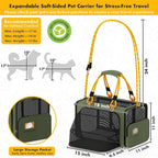 PAWZIDEA Expandable Soft-Sided Pet Carrier 18″×11″×11″, TSA Airline Approved Travel Bag for Small Dog & Animal, Top-Load Large Cat Carrier Under Seat 2 Cats, Collapsible Puppy Carry ID Tag, Up to 16lb