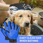 Upgrade Pet Grooming Gloves, Grooming Gloves for Dogs, Cats, Rabbits & Horses with Long and Short Hair, Efficient Pets Hair Remover Mittens - 1 Pair (Blue)