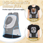 WOYYHO Pet Dog Carrier Backpack Small Dog Front Backpack Ventilated Mesh Dog Travel Back Pack with Safety Belt for Travel Hiking Cycling Outdoor Adventures (Size S: 2-4.5 lbs, Grey)