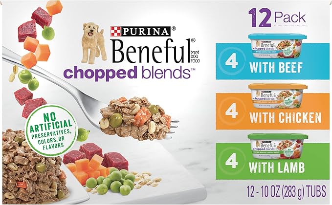 Purina Beneful Wet Dog Food Variety Pack, Chopped Blends - (12) 10 oz. Tubs