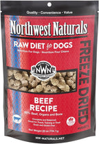 Northwest Naturals Freeze-Dried Beef Dog Food - Bite-Sized Nuggets - Grain-Free, High-Protein, Raw Diet, Human-Grade Ingredients, All Natural, Premium Quality, Healthy & Nutritious, Made in USA, 25 Oz