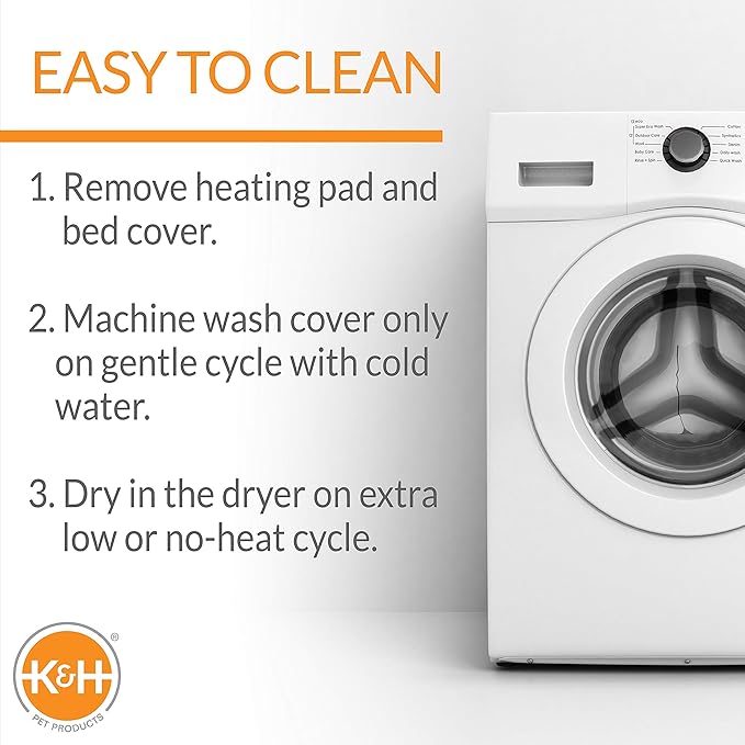 K&H Pet Products Thermo-Kitty Fashion Splash Indoor Heated Cat Bed, Heated Bed for Dogs or Cats with Removable Waterproof Heater Blue Large 16 X 22