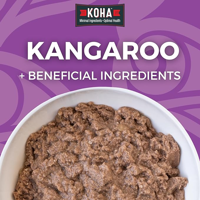 KOHA Limited Ingredient Diet Kangaroo Entrée for Dogs - Grain Free Wet Dog Food with No Fillers - Sesnsitive Stomach Kangaroo Dog Food - 13 oz Pack of 12