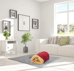 4 in 1 Self Warming Burrow Cat Bed, Pet Hideway Sleeping Cuddle Cave (Burgundy)