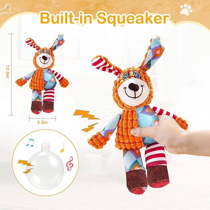 Squeak Dog Toys Durable Plush for Small & Medium Breeds - Soft Chew-Resistant Fabric, Interactive Indoor/Outdoor Play, Perfect for Puppy Teething - Ideal Pet Gift, Dog