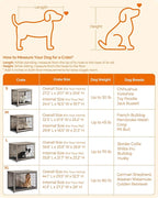 Feandrea Dog Crate Furniture, 44.1" Side End Table, Modern Kennel for Dogs Indoor up to 80 lb, Heavy-Duty Dog Cage with Multi-Purpose Removable Tray, Double-Door Dog House, Greige UPFC004G01