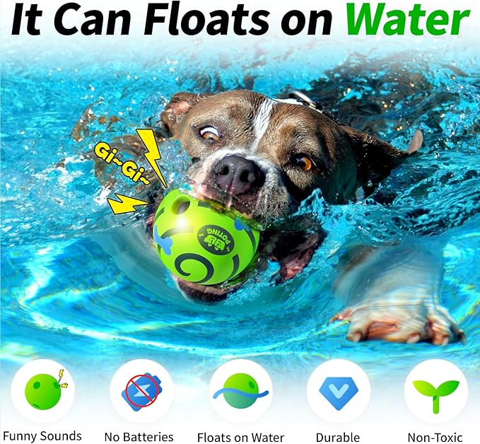 Giggle Ball for Dogs 2 Pack,Interactive Dog Toys,Funny Giggle Sound Toy Ball,Rolling Squeaky Toy for Large Medium Small Dogs,Fun Giggle Sounds Attract Attention When Rolled or Shaken-3.14 inch