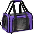 Pet Carrier for Small Medium Cats Dogs Puppies up to 15 Lbs, Airline Approved Small Dog Carrier Soft Sided, Collapsible Travel Puppy Carrier - Purple