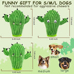 No Stuffing 3 Pack Squeaky Dog Toys- 2 in 1 Interactive Plush Dog Toy- Cactus Shaped Rip and Reveal Toy for Puppies- Perfect for Indoor & Outdoor Play- Training & Toss & Play