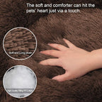 Cat Beds for Indoor Cats - Cat Bed Washable 20/24 inches, Dog Beds for Small Medium Dogs, Anti Anxiety Round Fluffy Plush Faux Fur Cat Bed, Thick Bottom (Coffee, Large)