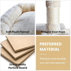 SHA CERLIN 68 Inches Multi-Level Large Cat Tree for Large Kitties/Big Cat Tower with Condo/Cozy Plush ‌Pussycat Perches/Sisal Scratching Posts and Hammocks/Activity Center/Beige