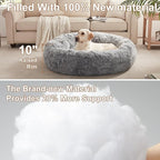 45 inches Donut Dog Bed for Extra Large Dogs,Calming Fluffy Round Jumbo Pet Bed with Removable & Washable Cover, Fits up to 150 lbs Pets (Dark Grey,XL)