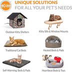K&H Pet Products Amazin Kitty Pad Heated, Indoor Heated Cat Bed Traps Cat Hair and Dander, Washable Cat Mat, Gray 15 X 20 Inches, Heated 1-Pack