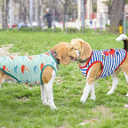 4-Pack Dog Ocean Style Shirts Puppy Summer Tank Tops Cute Ocean Animals Sailboat Pattern Outfits for for Small Dogs Boy Girl Dog Cooling Clothes for Small Medium Dogs M