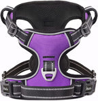 HEELE Dog Harness, No Pull Adjustable Padded Reflective Harness for Small Medium Large Dogs with Handle for Walking Training, Purple, S