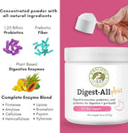 Wholistic Pet Organics Probiotics for Dogs with Digestive Enzymes & Prebiotic Fiber - 8 Oz - Daily Cat & Dog Probiotics for Digestive Health, Anti Diarrhea & Gut Support - Natural Powder Supplement