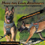 rabbitgoo Dog Harness for Large Dogs No Pull, Tactical Service Pet Vest with Molle and Control Handle, Adjustable and Reflective Military Harness for Easy Walking and Training, Grey, L