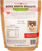 Brutus Bone Broth Biscuits (Chicken) - Healthy Dog Treats - Natural Dog Biscuits with Bone Broth and Real Chicken Meat - 18 Grams of Protein - 8 OZ (Pack of 6)