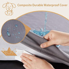 BFPETHOME Outdoor Dog Beds for Large Dogs, Waterproof Dog Bed for Medium, Large, Extra Large Dogs, Orthopedic Pet Bed with Removable Washable Cover, Egg Crate Foam Pet Bed Mat. (42 x 30 in, Grey)