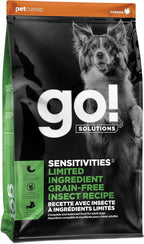 Go! Solutions Sensitivities Limited Ingredients, Grain-Free Dry Dog Food, Insect Recipe for Sensitive Stomach, 3.5 lb Bag