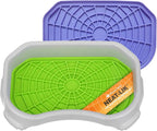 Neater Pets - Neat-LIK with Protective Tray - Slow Feed Pad for Dogs & Cats - Provides Boredom & Anxiety Relief (2 Pack w/Vanilla Bean Tray, Green & Purple)