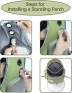 Bird Backpack Carrier Travel Cage with Perch, Tray &Food Cups for African Greys, Conures Parakeet Cockatiel Budgie,Small Animal Pet Carrier Bag for Vet Hiking Camping