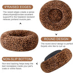 Dog Calming Beds for Small Medium Large Dogs - Round Donut Washable Puppy Dog Bed, Anti-Slip Faux Fur Fluffy Donut Cuddle Anxiety Cat Pet Bed (36" Leopard Print)