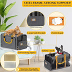 PAWZIDEA Expandable Pet Carrier w/ID Card, 18x11x11 in Small Dog Carrier TSA Airline Approved, Top Load Cat Carrier for 2 Cats Under Seat, Soft-Sided Collapsible Puppy Car Seat Dog Travel Bag, Up 15lb