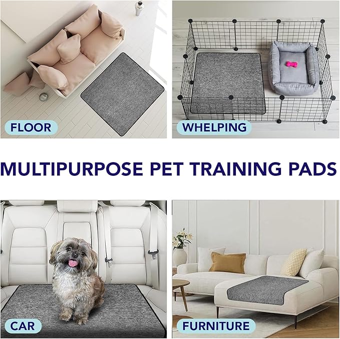 PUPIBOO Washable Pee Pads for Dogs and Cats - XXL (1 Pack) 6 FT X 6 FT Super Absorbent Reusable Puppy Training Pads - 100% Waterproof, Leak-Proof & Non-Slip Whelping Pads for Pet Housebreaking