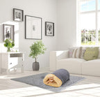 4 in 1 Self Warming Burrow Cat Bed, Pet Hideway Sleeping Cuddle Cave (Gray)