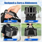 pet Bag Multi Purpose pet Bag Collapsible Portable for Dog cat go Out Traveling Carrier Backpack for Secret Adventures Cat and Dog (Black, L:20.1"X12.6"X16.1")