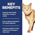 Hill's Science Diet Senior Vitality, Senior Adult 7+, Senior Premium Nutrition, Dry Cat Food, Chicken & Rice, 6 lb Bag