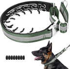 Mayerzon Martingale No Pull Collar for Large Medium Dogs, Patented Dog Walking Training Collar for Pulling, 1.5'' Wide Alloy Buckle, Neoprene Padded, Adjustable, Reflective, Easy to Use(M, Green)