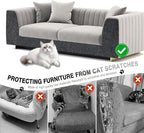 2Pack Total 78.7"x15.8" Cat Scratch Mat for Cat Couch Furniture and Wall Protector | Trimmable Self-Adhesive Carpet Climb Cat Scratcher for Covering Cat Tower and Replacement Pads (Dark Grey)