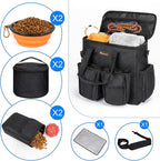 Dog Travel Bag, Airline Approved Pet Travel Bag with 2 Dog Treat Training Pouches for Weekend Pet Travel Supplies & Accessories, Black