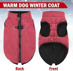 SCENEREAL Winter Dog Vest Coat with Built-in Harness, Warm Puppy Jacket for Small to Medium Dogs, Cold Weather Coat with Zipper, Fleece Puffer Vest, Windproof Snow Clothes