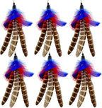 Cat Feather Toys Refills, 6 Pieces Handmade Da Bird Feathers Refill, Cat Wand Replacement Feather for Indoor Cats (A)
